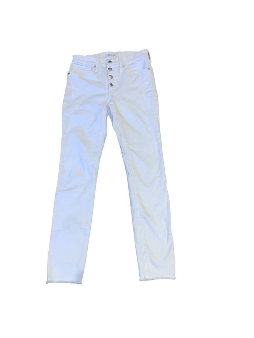 MADEWELL White 9” Mid Rise Skinny Jeans size 24 - Picture 4 of 9